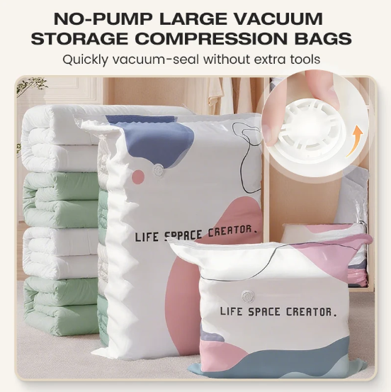 Sacs Sous Vide pour Rangement – Garde-robe, Literie & Coussins 🛏️🧸 pack de 3 piéces