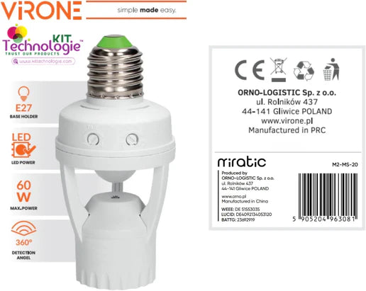 Adaptateur douille détecteur de mouvement