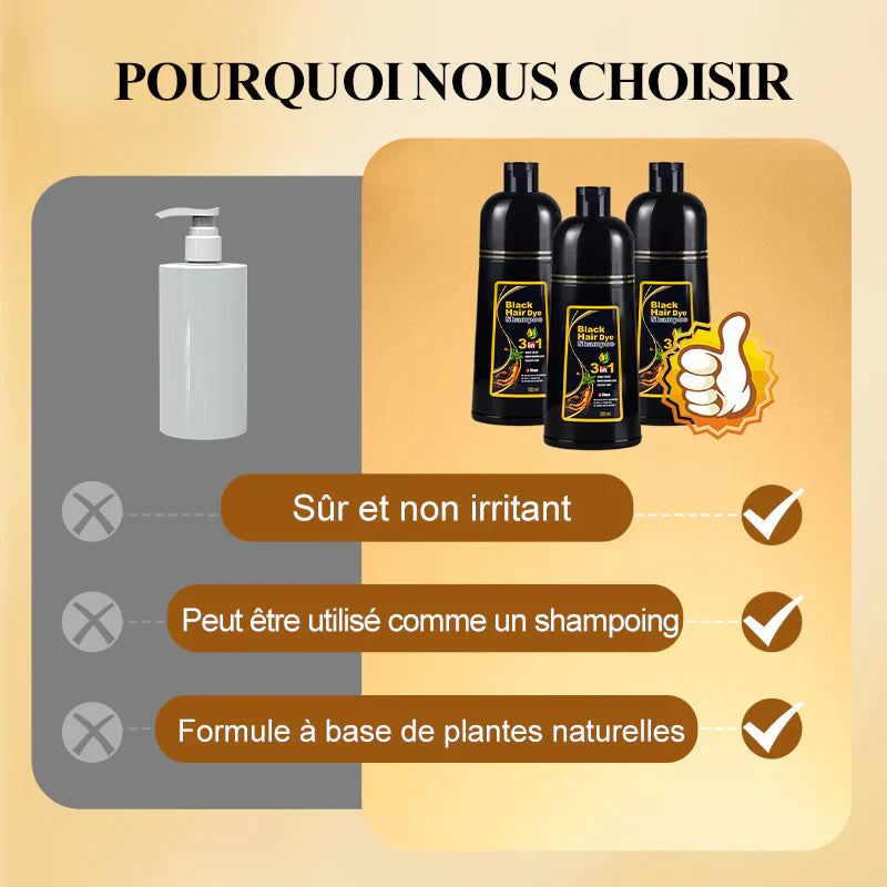 Shampooing anti cheveux gris 3-en-1