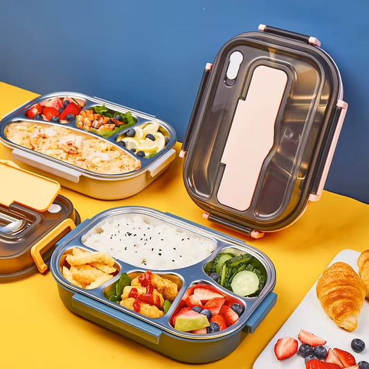 🥗 Boîte Déjeuner en Inox à Compartiments – Alimentaire & Réutilisable