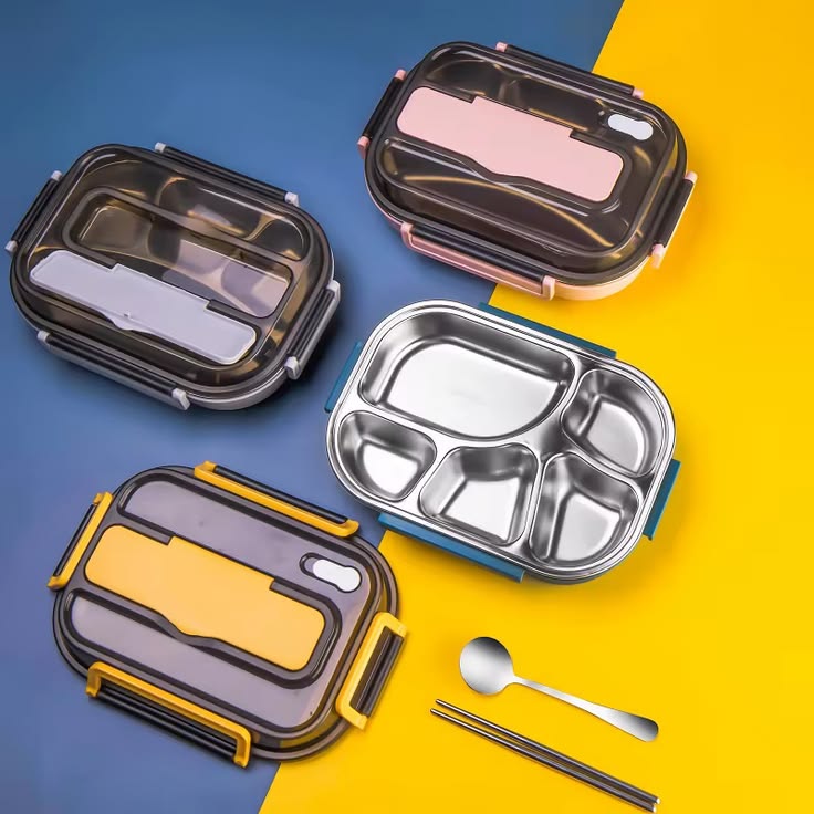 🥗 Boîte Déjeuner en Inox à Compartiments – Alimentaire & Réutilisable