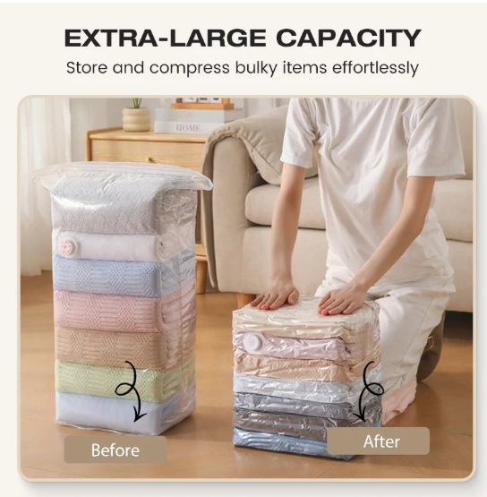 Sacs Sous Vide pour Rangement – Garde-robe, Literie & Coussins 🛏️🧸 pack de 3 piéces